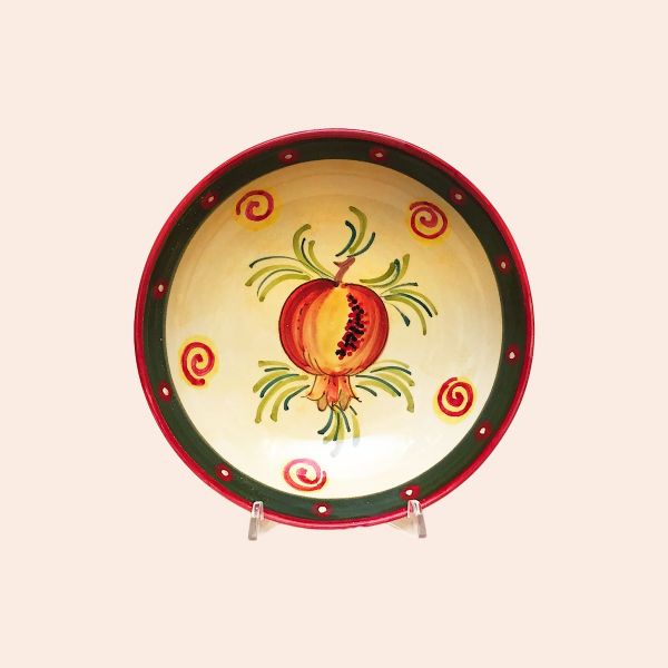 SET OF PASTA-SOUP BOWLS, CM.22 DIAMETER, CM.5H.DESIGN: MELAGRANA (POMEGRANATE)